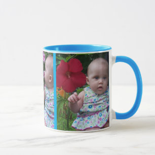 3 Large Photos Sky Blue Background Easy Upload Mug