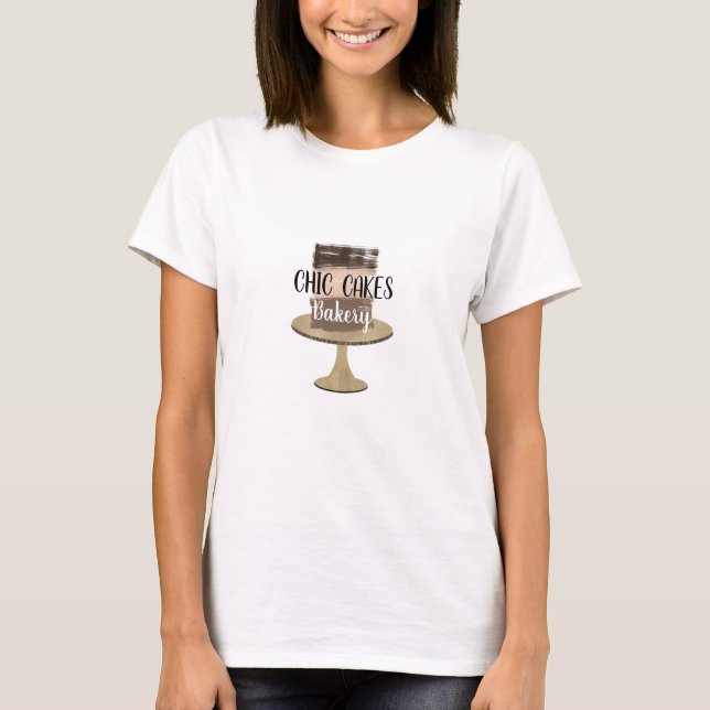 3 Layer Cake Modern Rustic Wedding Bakery Cakes  T-Shirt (Front)