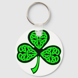 3 Leaf Celtic Shamrock Key Ring