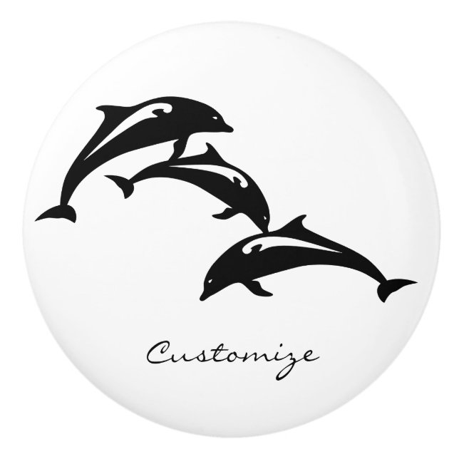 3 Leaping Porpoises Thunder_Cove Ceramic Knob (Front)