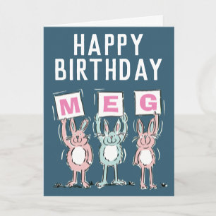 3 Letter Name Happy Birthday Card