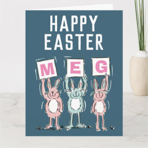 3 Letter Name Happy Easter Card