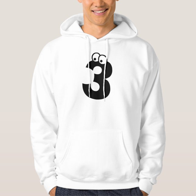 3, letter with eyeballs hoodie (Front)