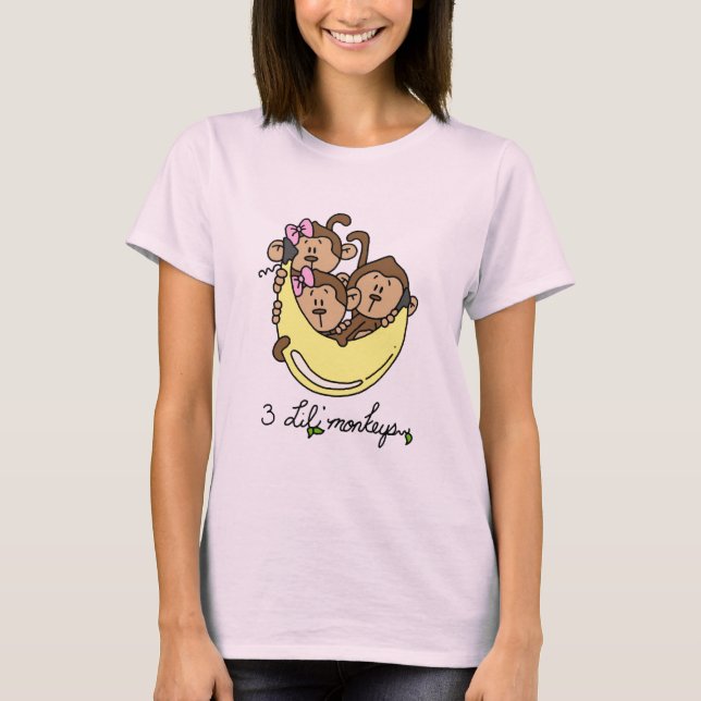 3 Li'l Monkeys Tshirts and Gifts (Front)