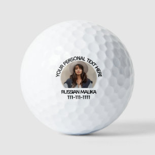 3 Line Text Photo Personal Design Golf Balls