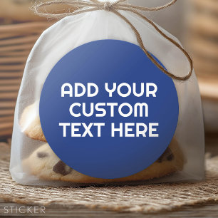 3 Lines of Text - Make It Yours Custom Blue White Classic Round Sticker