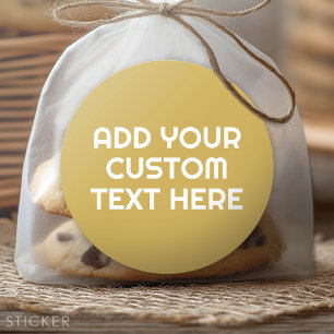 3 Lines of Text - Make It Yours Custom Gold White Classic Round Sticker