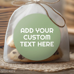 3 Lines of Text - Make It Yours Custom Green White Classic Round Sticker