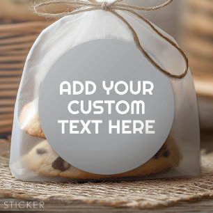 3 Lines of Text - Make It Yours Custom Grey White Classic Round Sticker