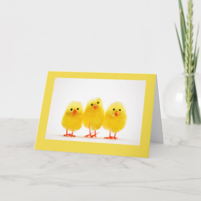 "3 LITTLE CHICKS" WISH YOU A VERY "HAPPY EASTER" HOLIDAY CARD (Front)
