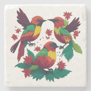 3 Little Reggae Birds Stone Coaster