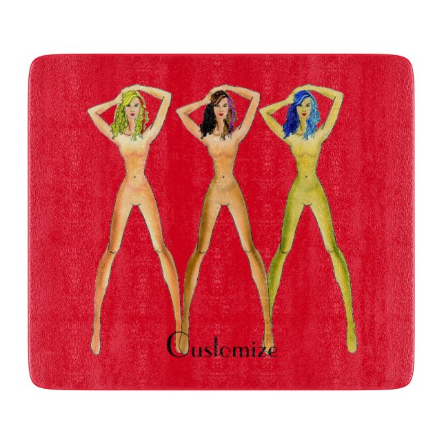 3 long-legged Ladies Standing Thunder_Cove  Cutting Board (Front)