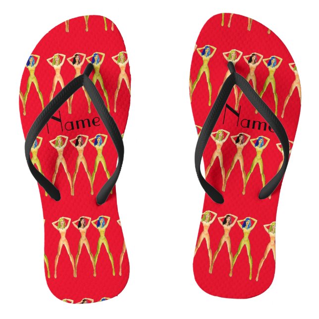 3 long-legged Ladies Standing Thunder_Cove   Flip Flops (Footbed)