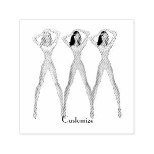 3 long-legged Ladies Standing Thunder_Cove Self-inking Stamp