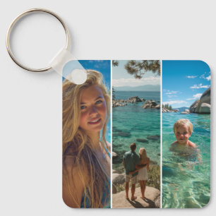 3 Long Vertical Strip Boho Photo Key Ring