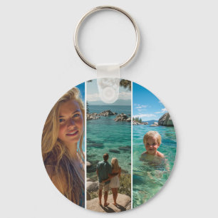 3 Long Vertical Strip Boho Photo Key Ring