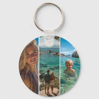 3 Long Vertical Strip Boho Photo Key Ring