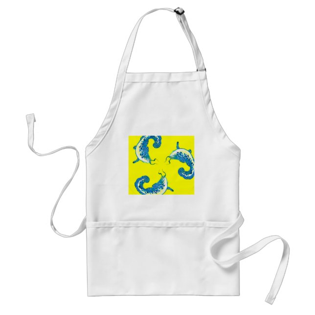 3 Lucky Blue Fish #2 Standard Apron (Front)