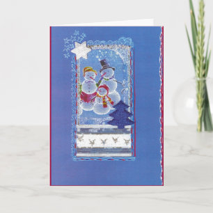"3 Lustige Schneemänner, Weihnachts-Collage-Desig Holiday Card
