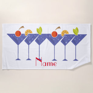 3 Martini Cocktails Thunder_Cove Beach Towel