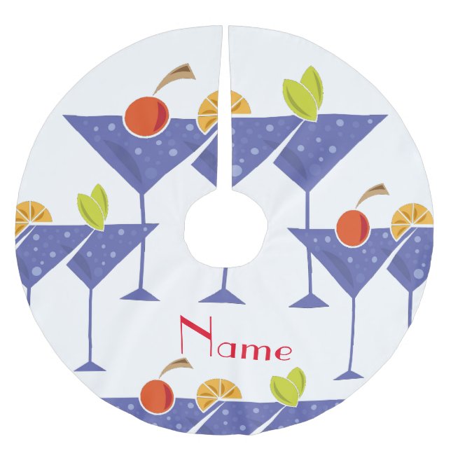 3 Martini Cocktails Thunder_Cove  Brushed Polyester Tree Skirt (Front)