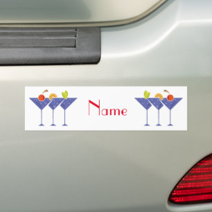 3 Martini Cocktails Thunder_Cove Bumper Sticker