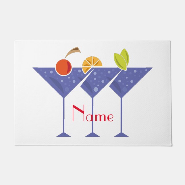 3 Martini Cocktails Thunder_Cove  Doormat (Front)
