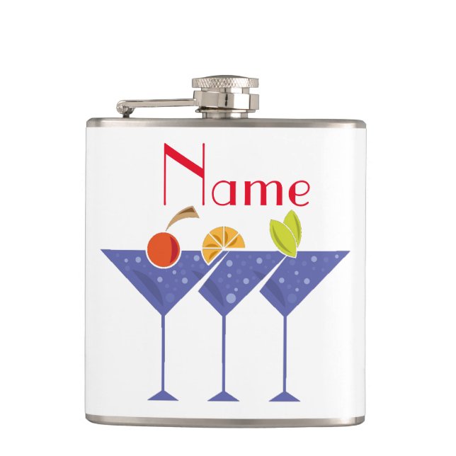 3 Martini Cocktails Thunder_Cove Hip Flask (Front)