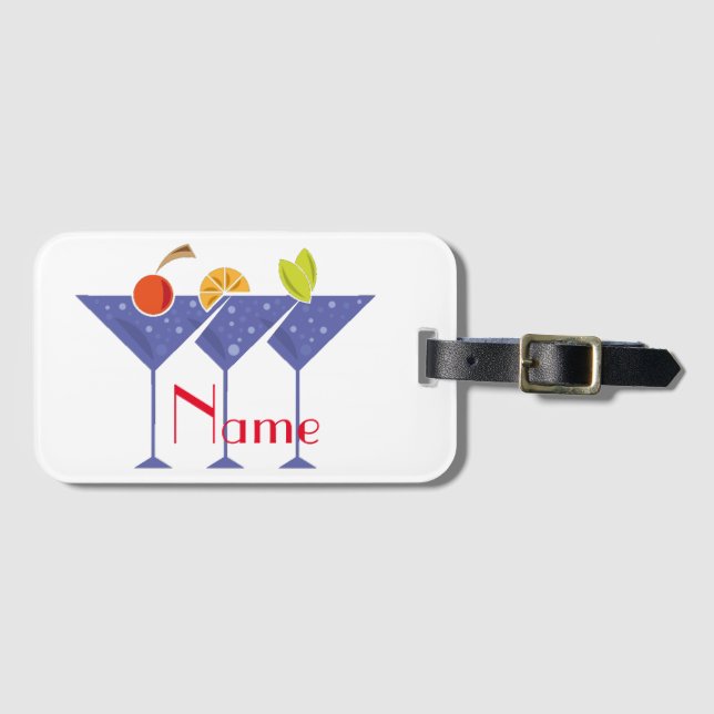 3 Martini Cocktails Thunder_Cove Luggage Tag (Front Horizontal)