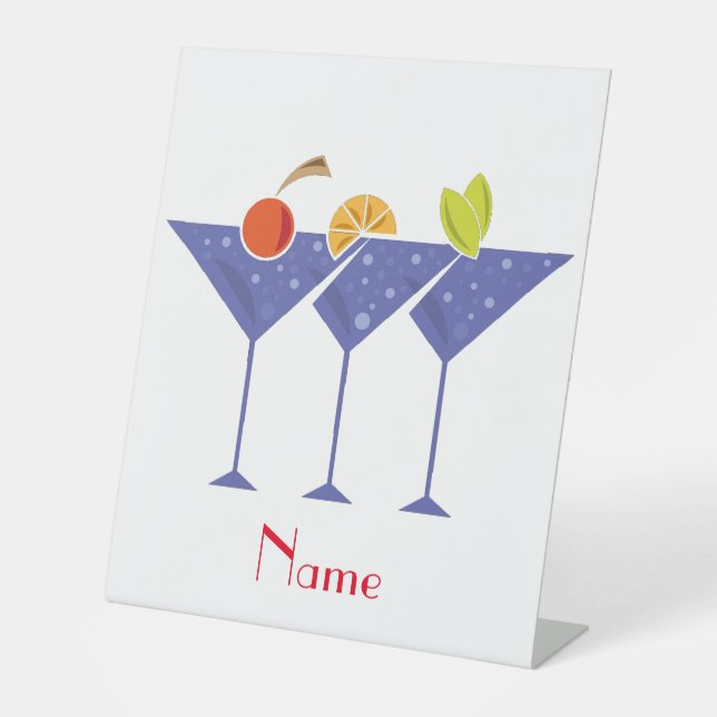 3 Martini Cocktails Thunder_Cove Pedestal Sign (Front)