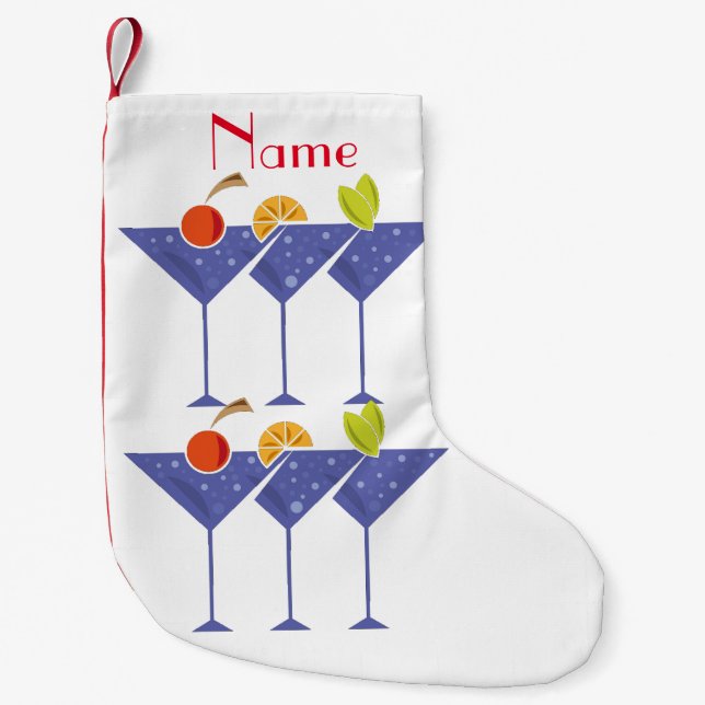 3 Martini Cocktails Thunder_Cove Small Christmas Stocking (Front)