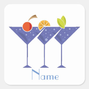 3 Martini Cocktails Thunder_Cove Square Sticker