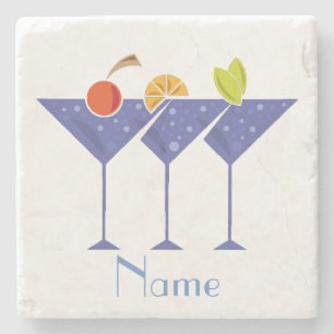 3 Martini Cocktails Thunder_Cove  Stone Coaster