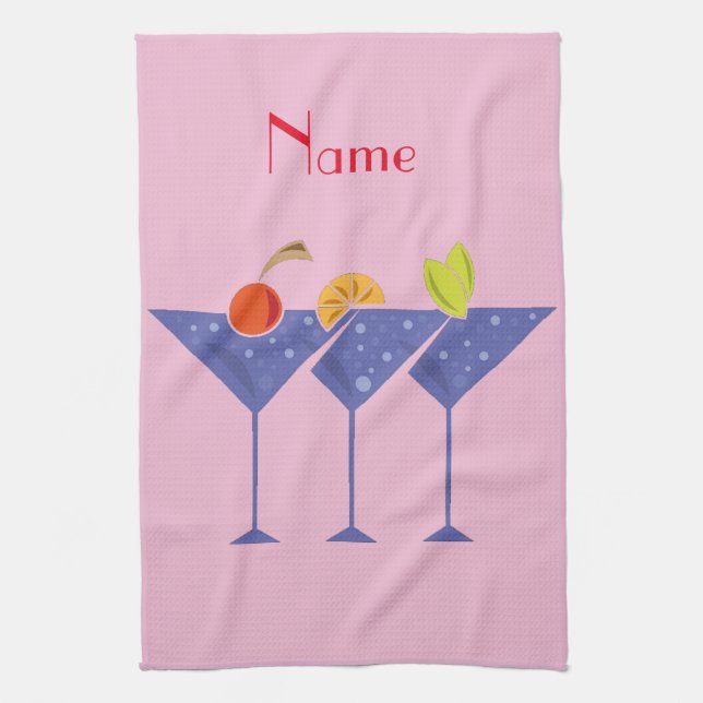 3 Martini Cocktails Thunder_Cove Tea Towel (Vertical)