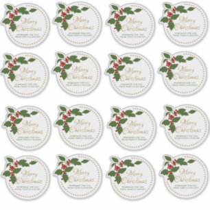 3” Merry Christmas Holly & Berry Food Gift Tin