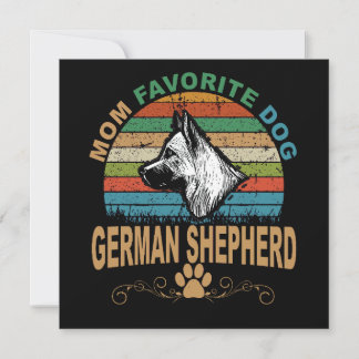 3 Mom Favorite Dog German Shepherd Invitation