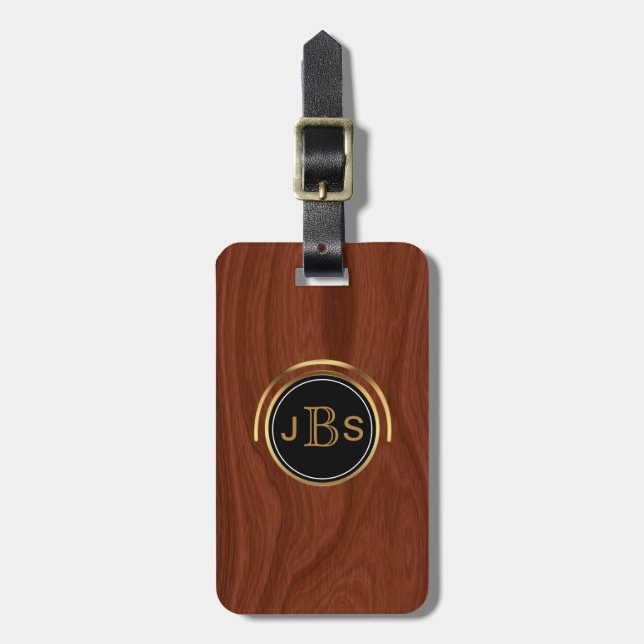 3 Monogrammed Initials | Executive Upscale Luxury Luggage Tag (Front Vertical)