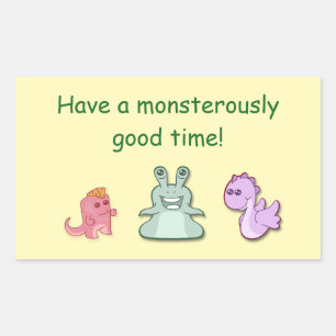 3 Monsters Personalised Monsterously Good Time Rectangular Sticker