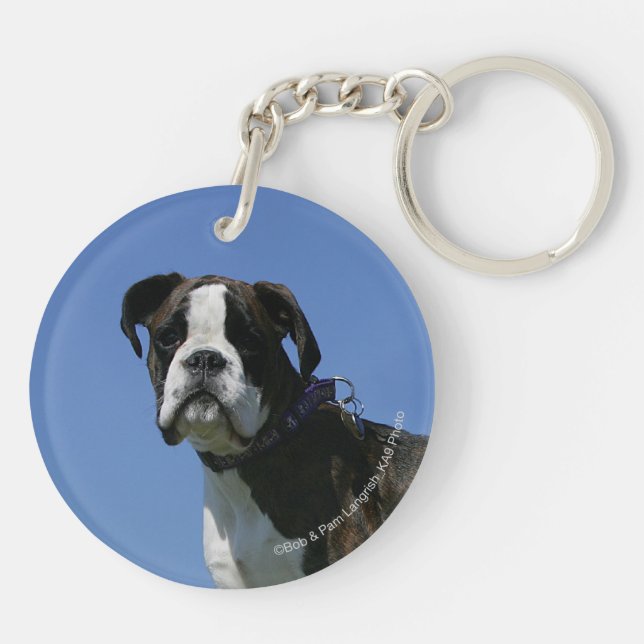 3 Month Old Boxer Puppy Key Ring (Back)