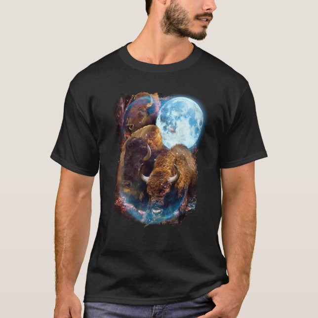 3 Moon Bison Buffalo Animal Bison T-Shirt (Front)
