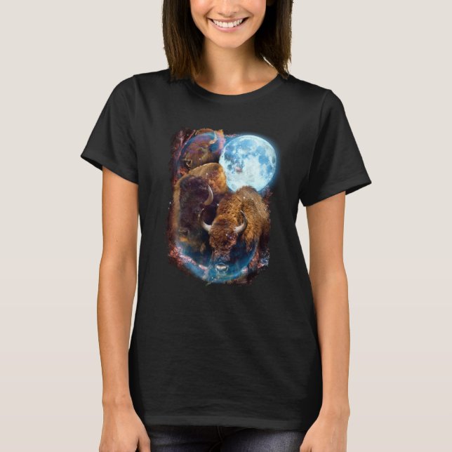 3 Moon Bison Buffalo Animal Bison T-Shirt (Front)