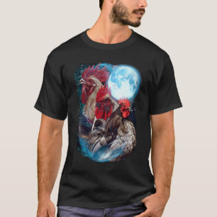 3 Moon Chicken Funny Bird Animal Lovers Graphic Ar T-Shirt