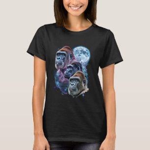 3 Moon Gorilla Funny Great Ape Art Cool Primate An T-Shirt