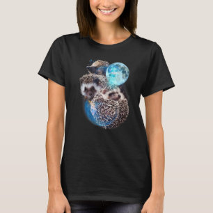 3 Moon Hedgehog Spiny Mammal Hedgepig Graphic Hum T-Shirt