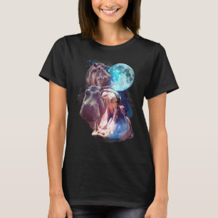 3 Moon Hippo Funny Hippopotamus Graphic Animal Lov T-Shirt