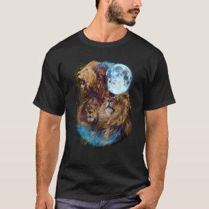 3 Moon Lion Felidae Wildcat Animal T-Shirt