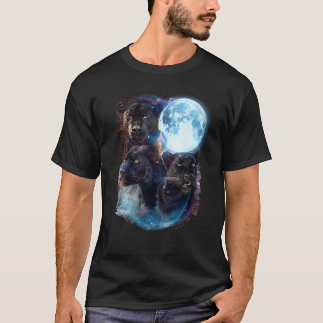 3 Moon Panther Cougar Graphic Animal T-Shirt (Front)