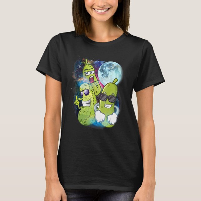 3 Moon Pickles Sunglasses  Cucumber Vegan Food T-Shirt (Front)