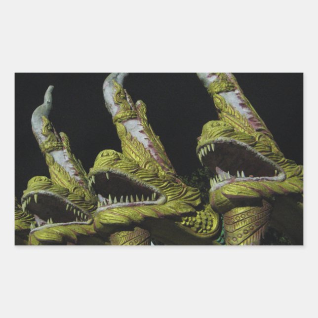 3 Nagas at Night Rectangular Sticker (Front)