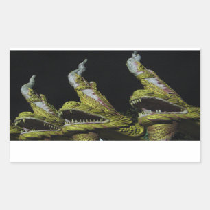 3 Nagas at Night Rectangular Sticker